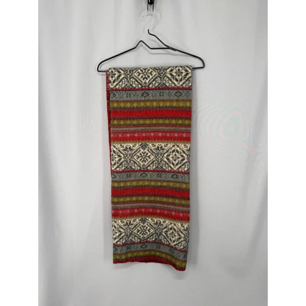 Pottery Barn Fair Isle Knit Throw Blanket 50x60 Multicolor Winter Wool Acrylic